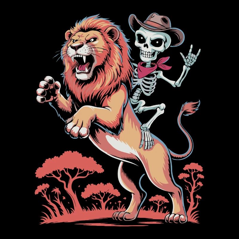 Chevalier Lion avec crâne et selle
