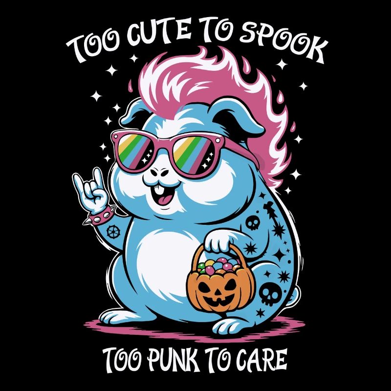 Punk hamster with sunglasses for Halloween