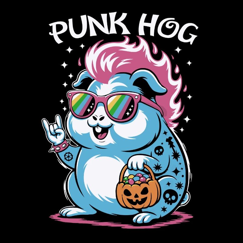 Déguisement de cochon d’Inde hamster punk