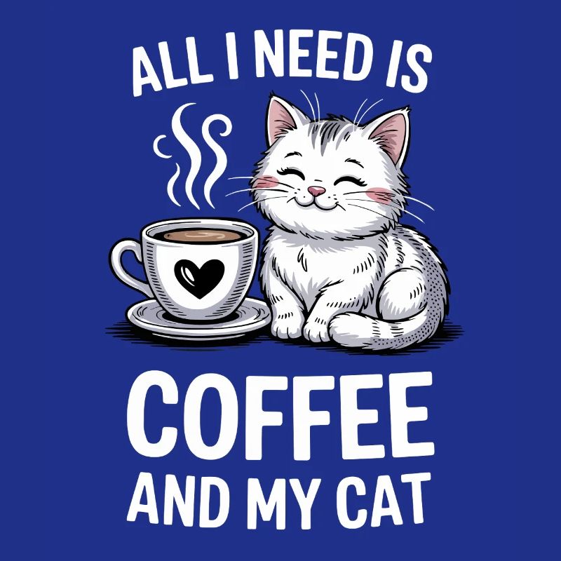 Conception de citation de café et de chat