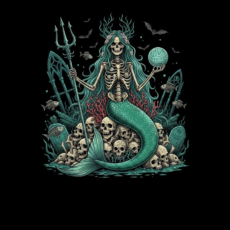 Mage de la mer occulte avec crâne