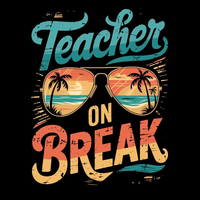 Teacher relaxing on beach vacation sunglasses