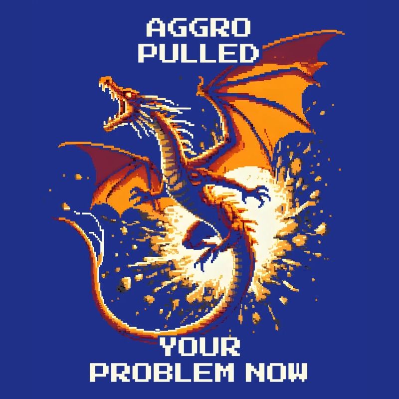 Aggro gezogen – dein Problem | Drache Pixel Art