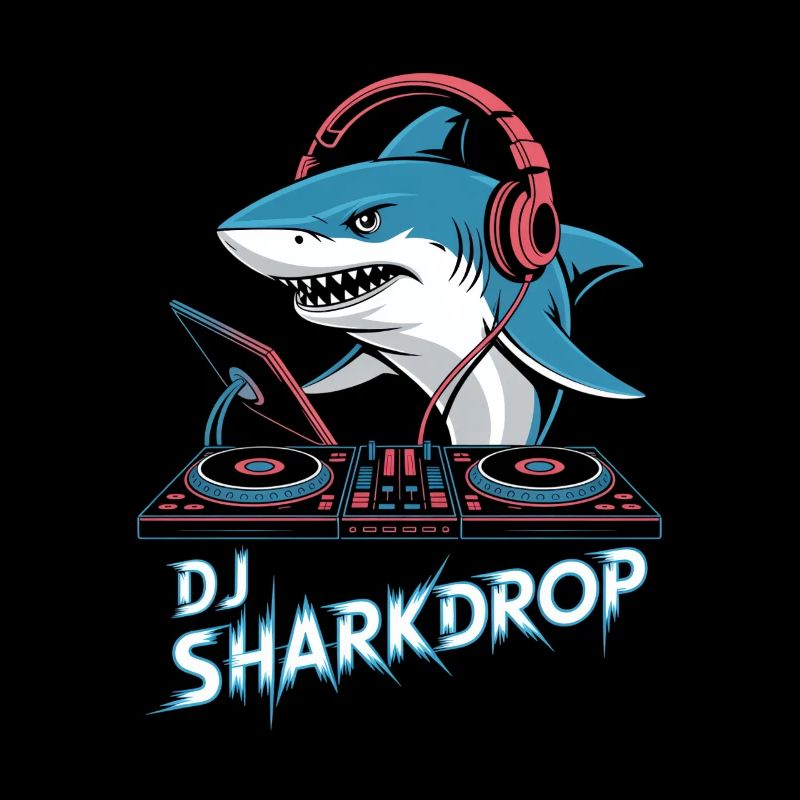 DJ SHARKDROP Hai DJ Mit Kopfhörern Am Mischpult