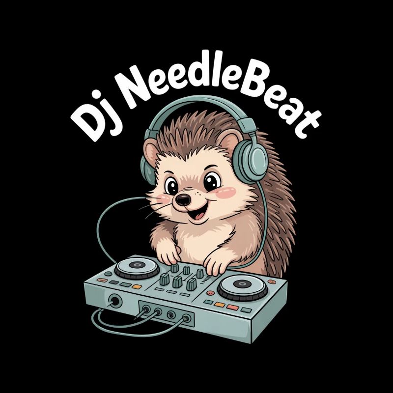 DJ NeedleBeat Igel DJ au casque sur le podium