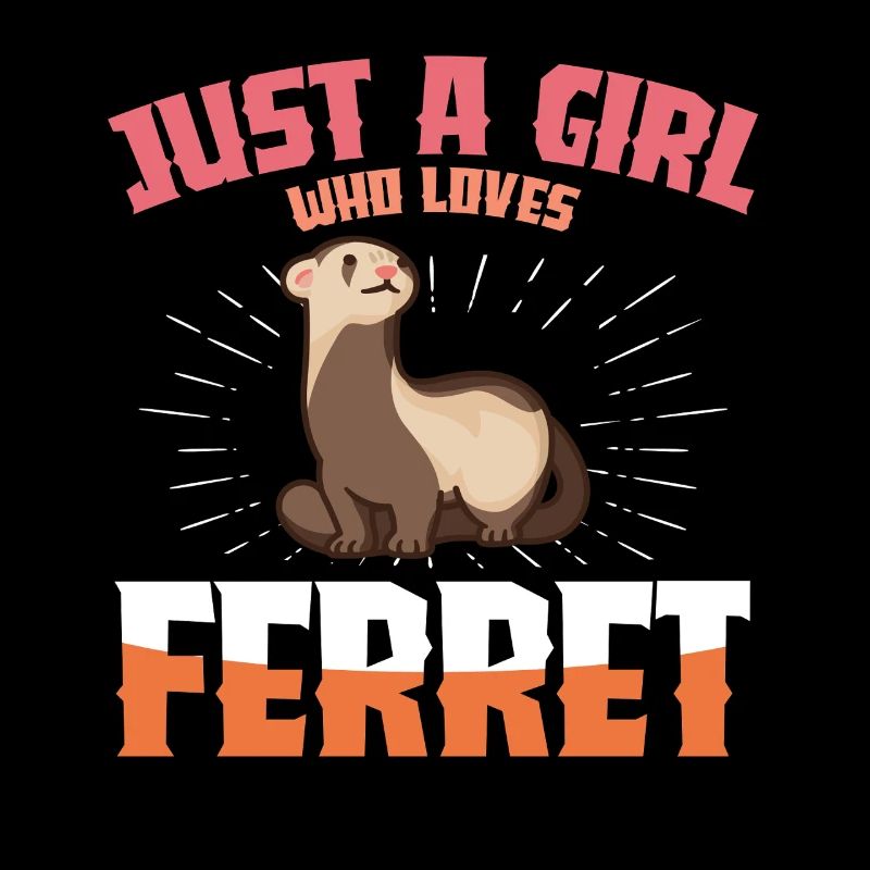 Nur ein Mädchen und ihr Frettchen