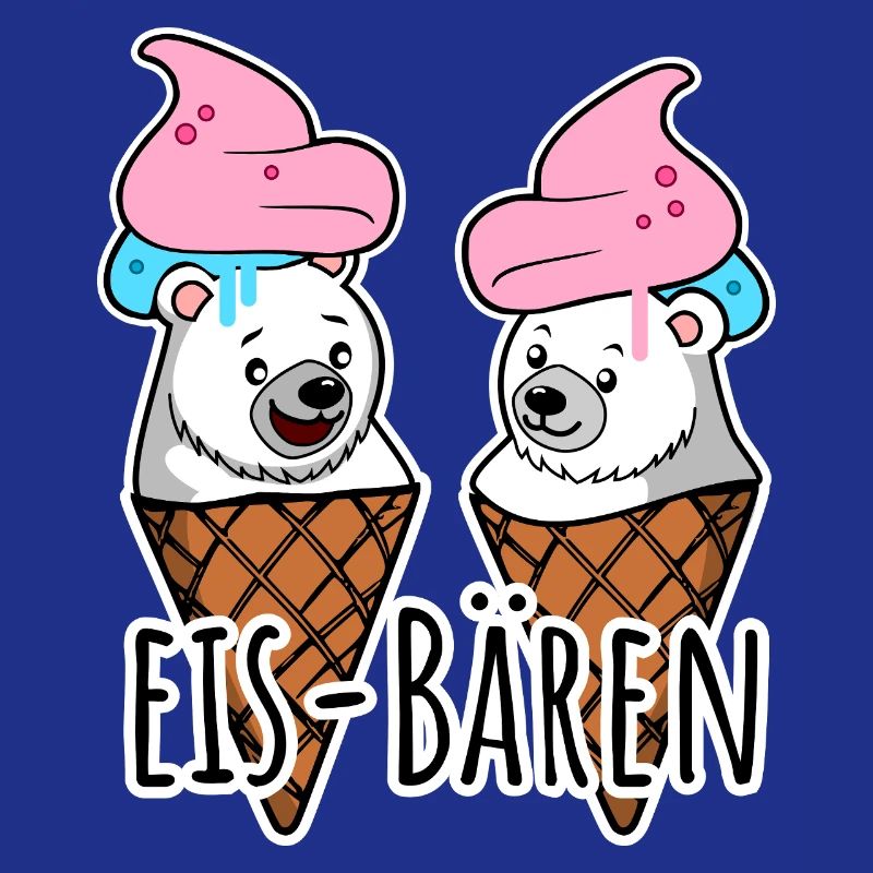 Zwei leckere Eis Bären an der Eisdiele