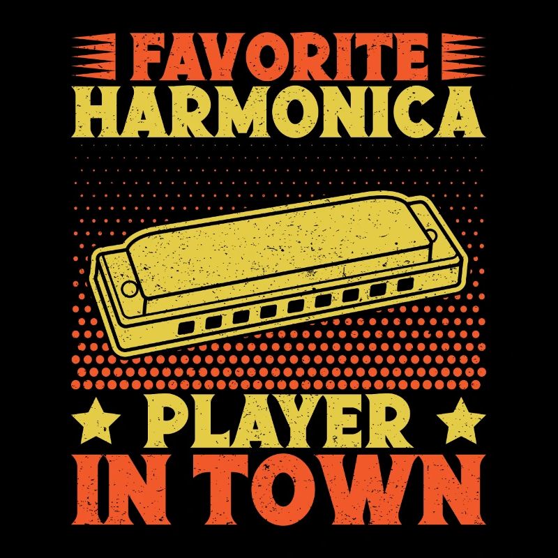 Funny Harmonica Player Favorite Player In Town