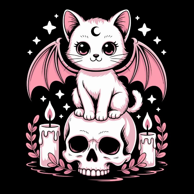 Kawaii Pastel Goth Cat