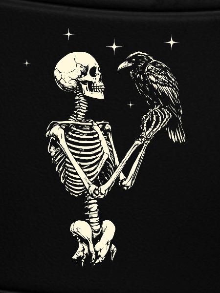 Skeleton with Raven