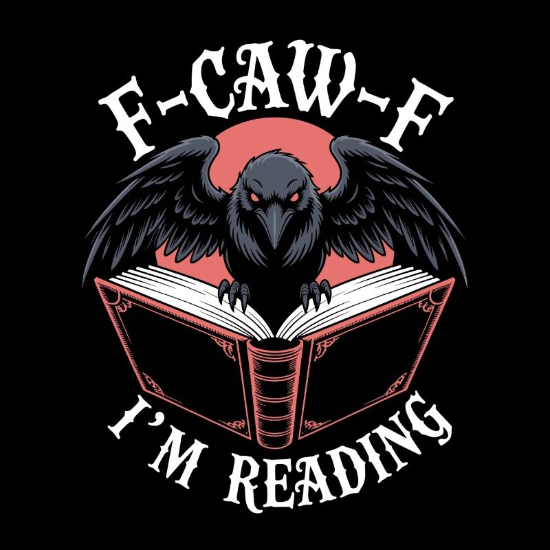 Rabe über Buch Lesen Motiv