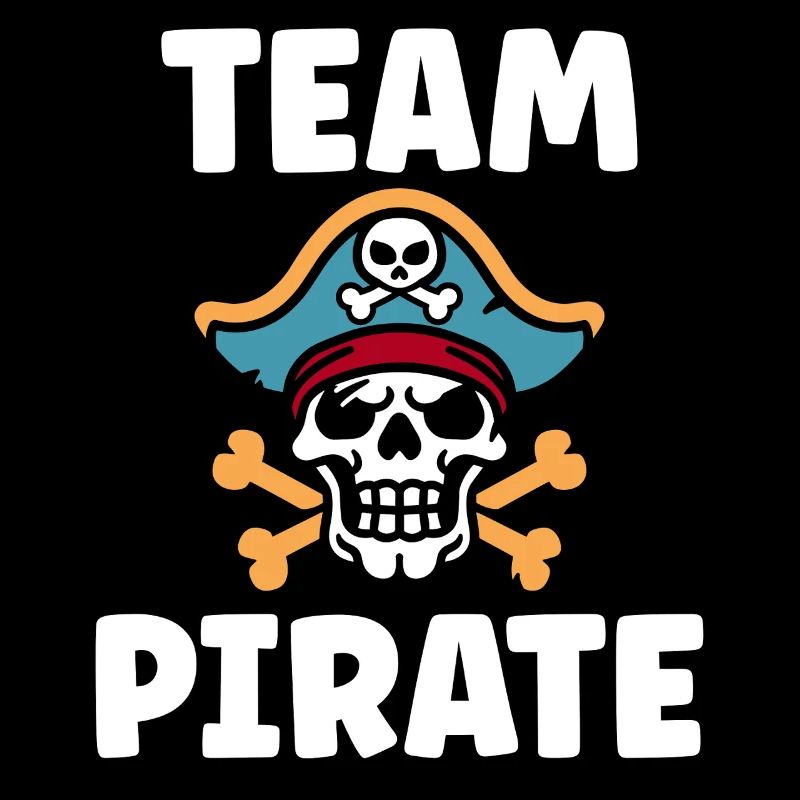 Pirate skull and TEAM PIRATE logo