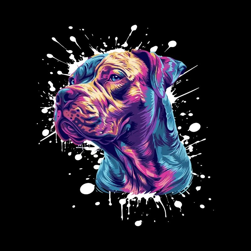 Éclaboussures de portrait de chien coloré