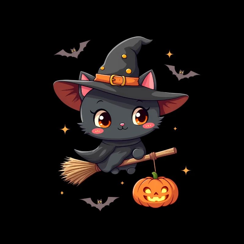 Halloween Katze mit Halloween Kürbis