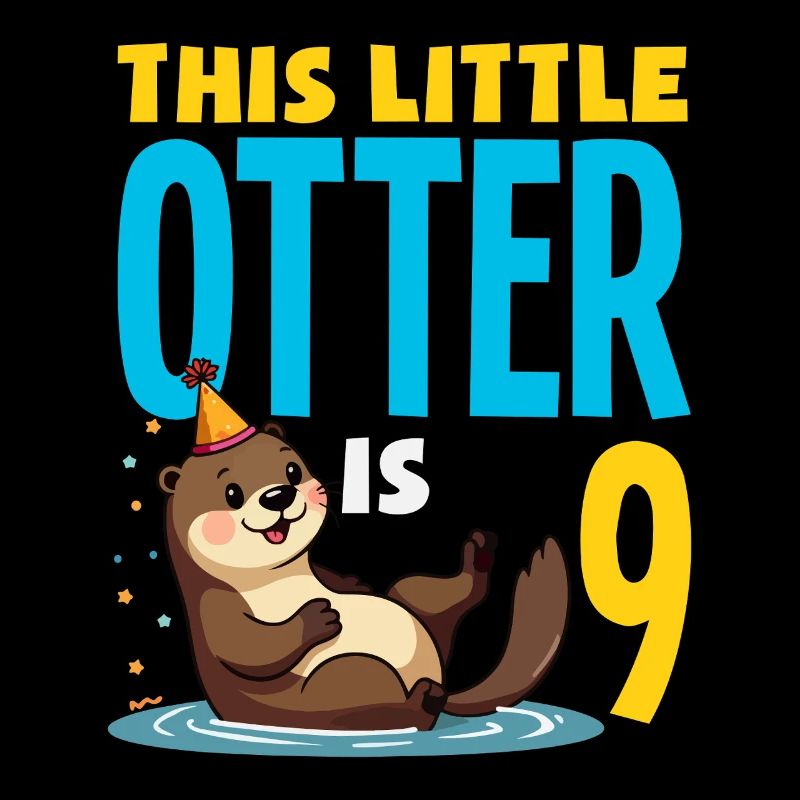 Cette loutre a 9 ans - Motif d’anniversaire mignon