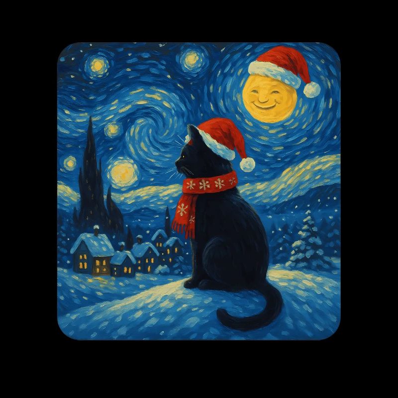 Chat de la nuit étoilée dans la magie de Noël