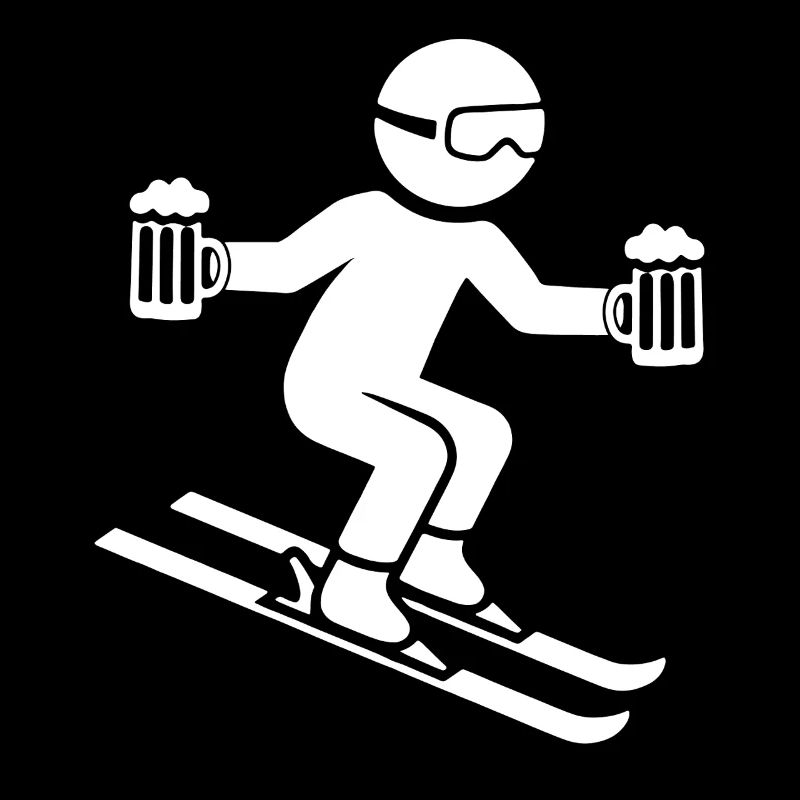 Skieur avec chope de bière