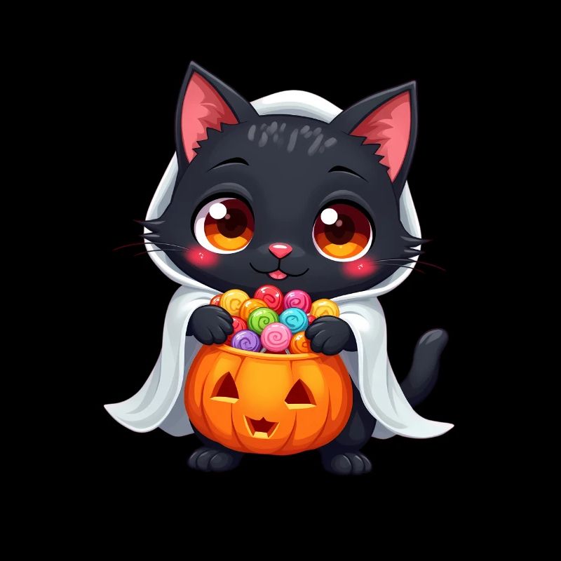 Halloween Cat with Halloween Pumpkin
