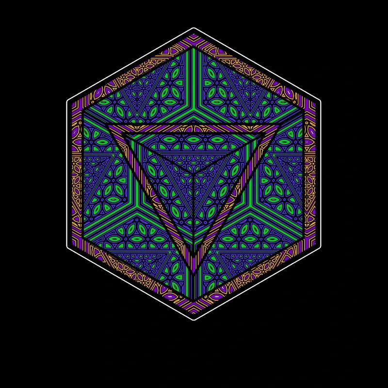 Mandala Kaleidoskop Dreieck Muster Psychedelisch
