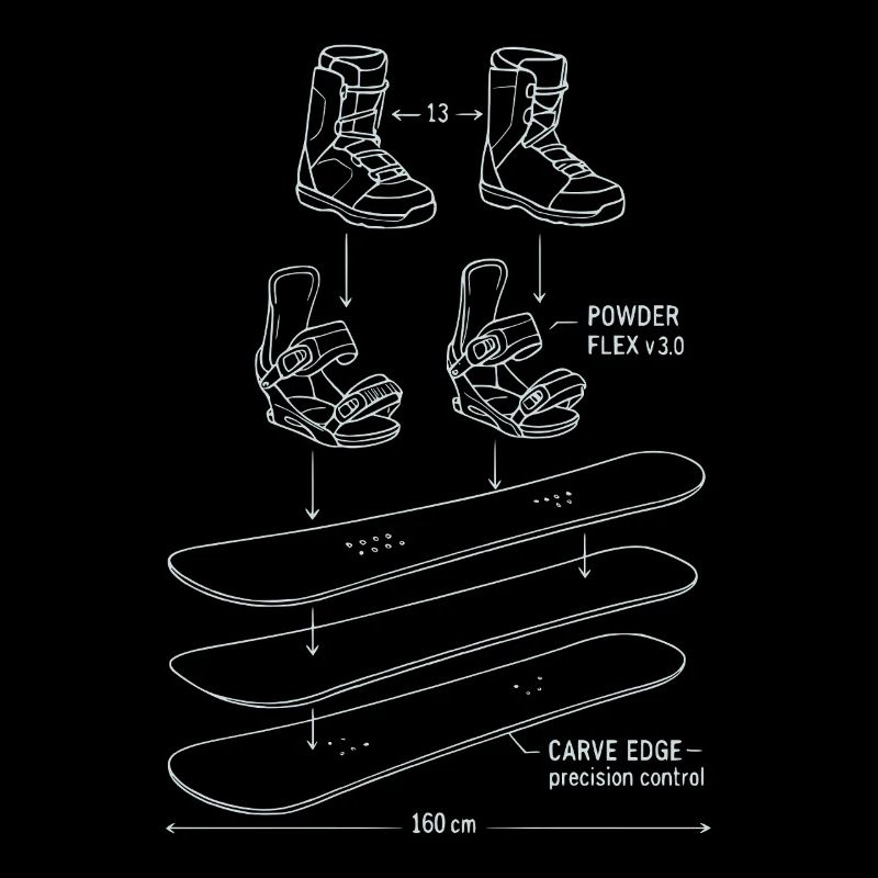 Snowboard Blueprint Technik Design