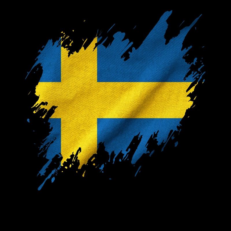 Drapeau de la Suède, style déchiré