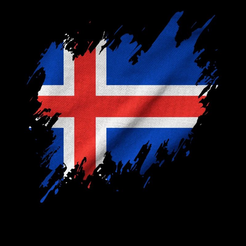Drapeau islandais, style déchiré