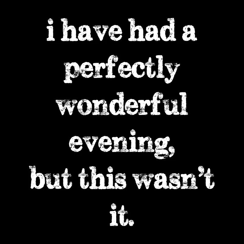I have had a perfectly wonderful evening but this