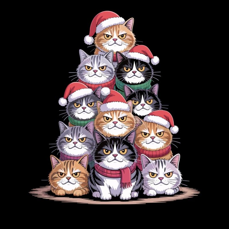 Arbre de Noël pour chats – Chat de Noël drôle
