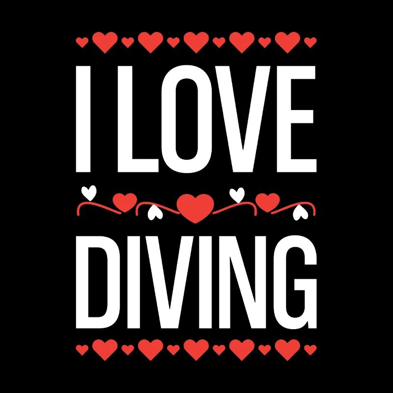 I Love Diving Hearts