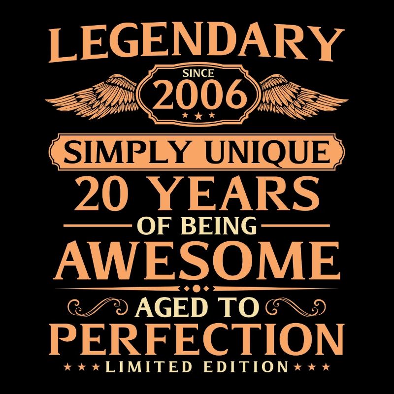 Millésime 2006 Né 20ème Anniversaire Idée Cadeau