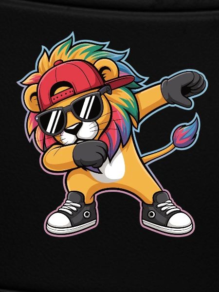 Dabbing Löwe mit Regenbogenmähne