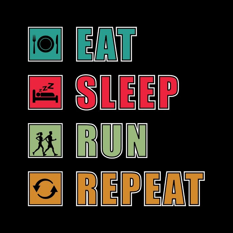 Eat Sleep Run Repeat Chemise de style de vie actif