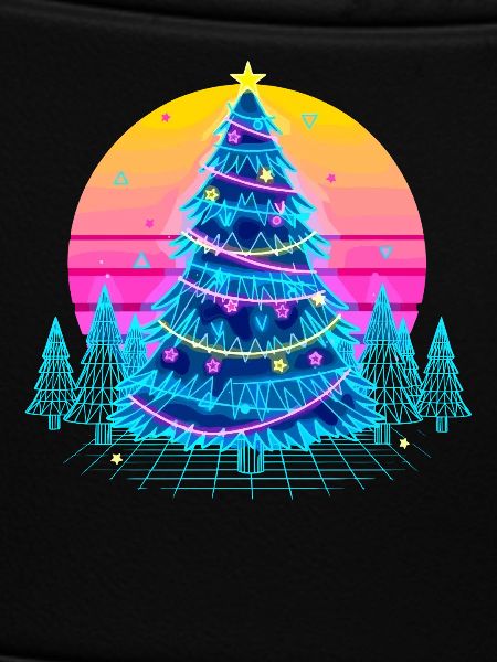 Neon Christmas Tree Sunset