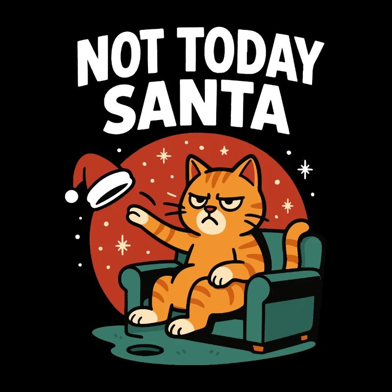 Drôle de chat pas aujourd’hui Père Noël Humour