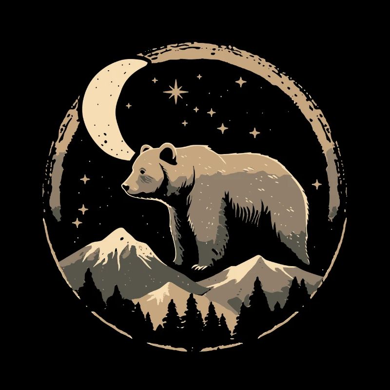 Moon Path Bear in Mountain Landscape