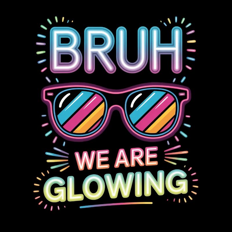 Bruh We Are Glowing Retro Sonnenbrille