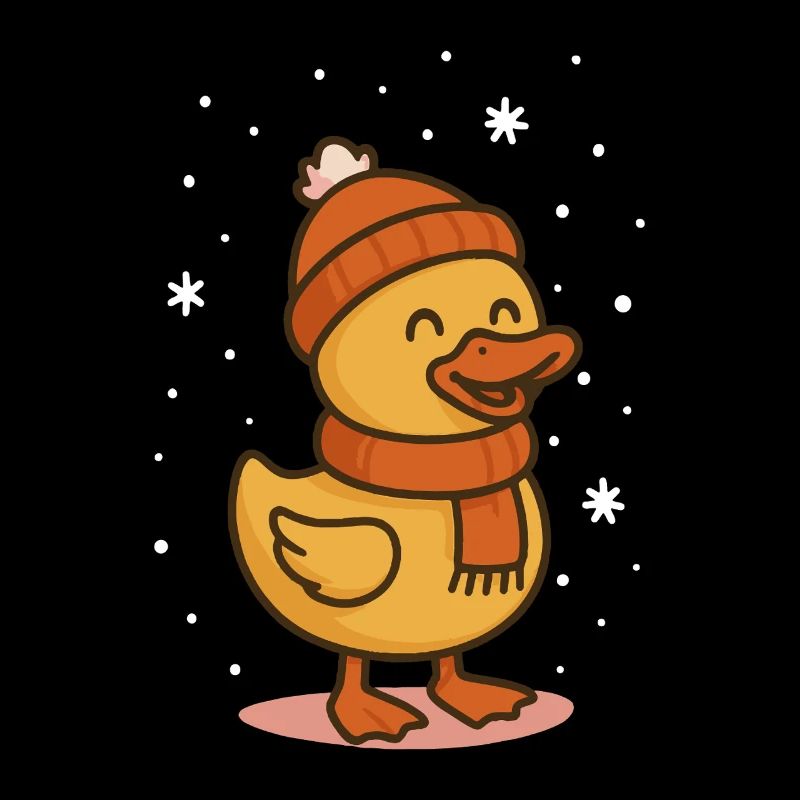 Cute Duck Winter Holiday Christmas Fun