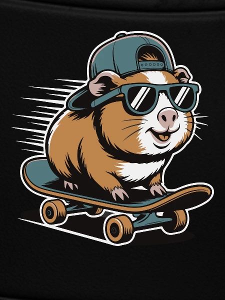 Hamster on skateboard