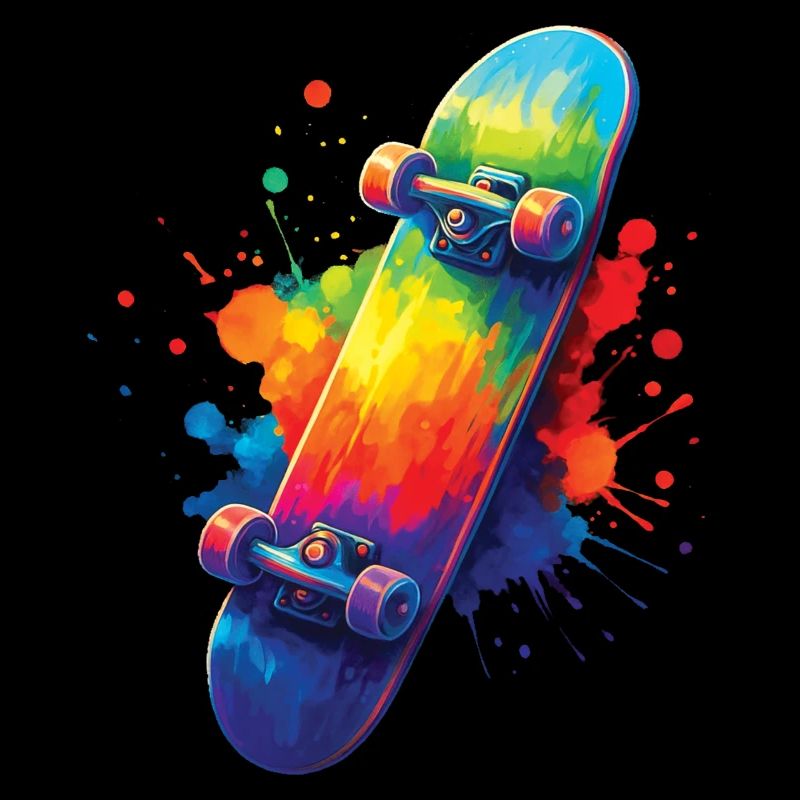 Skateboard Multicolore - Art Splash Skate