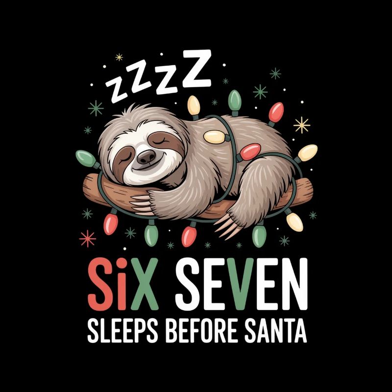 Sleeping sloth with fairy lights
