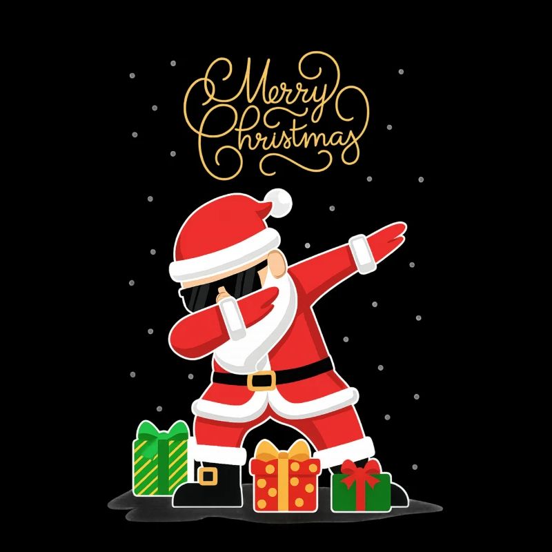 Funny Santa Claus Dabbing Snow