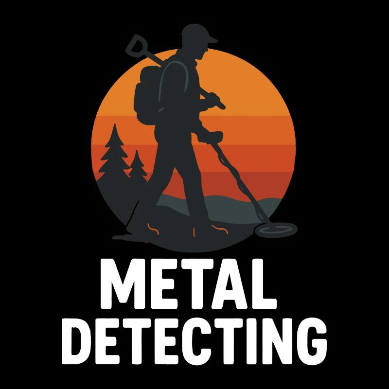 Silhouette d’aventure de chasse au trésor Détection de métaux