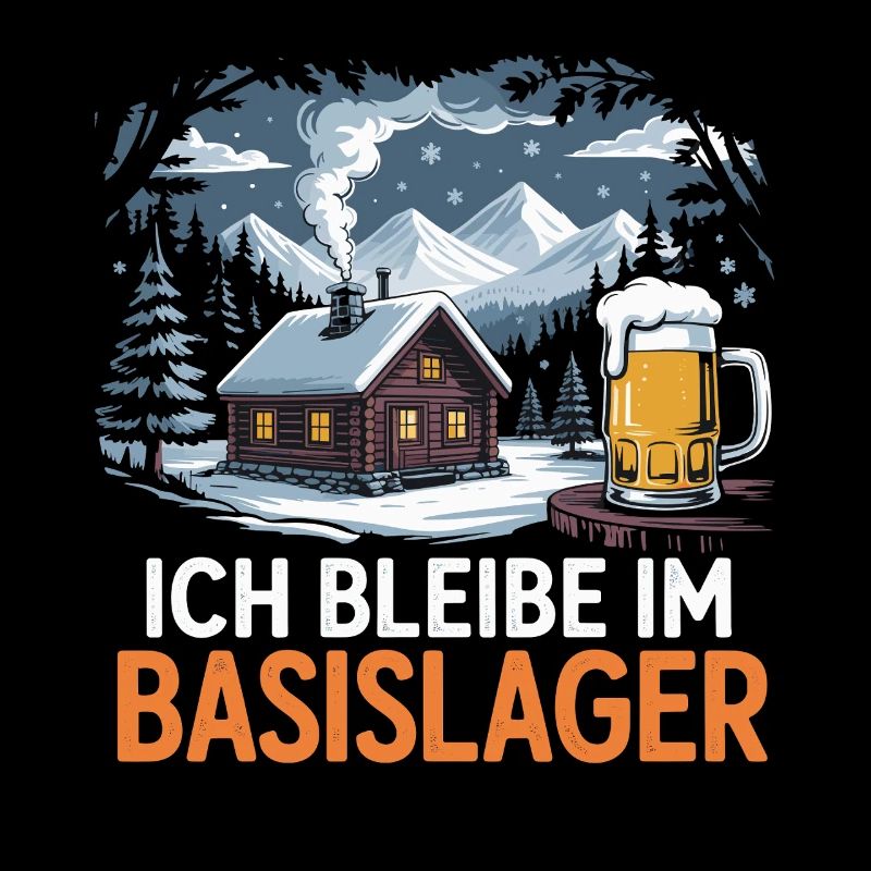 Je loge au camp de base - une cabane et une bière dans le