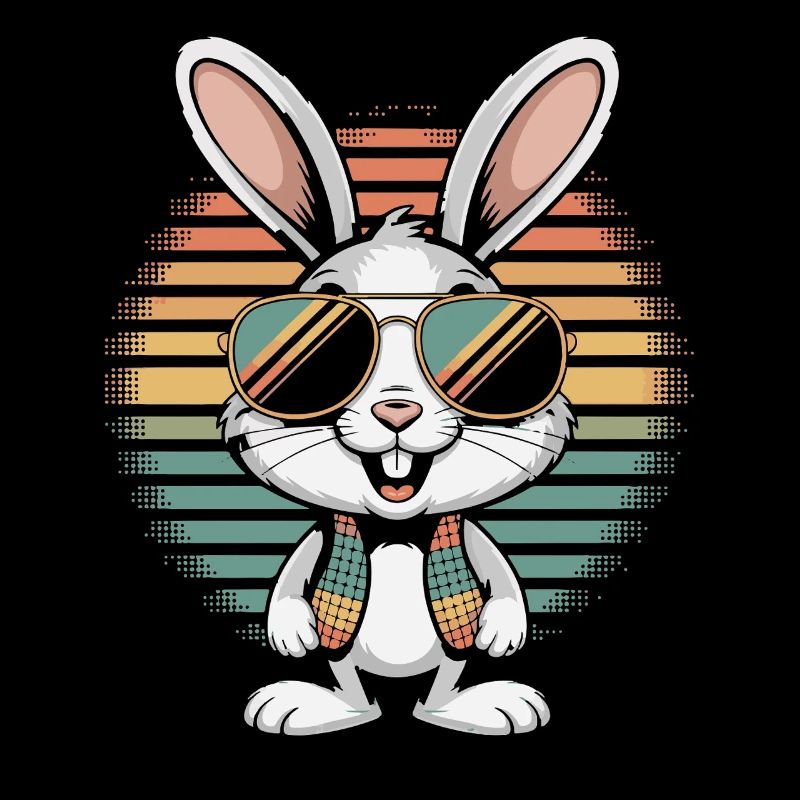 Rainbow Bunny with Sunglasses