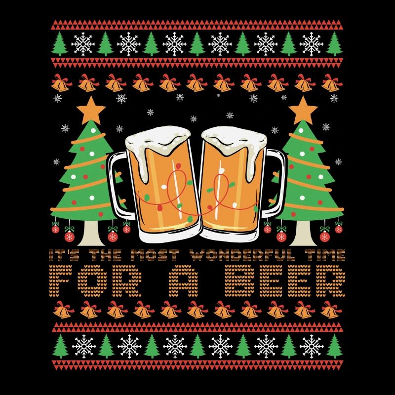 Hässlicher Pullover Beste Zeit für Bier Weihnachten