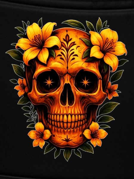Skull with flowers
