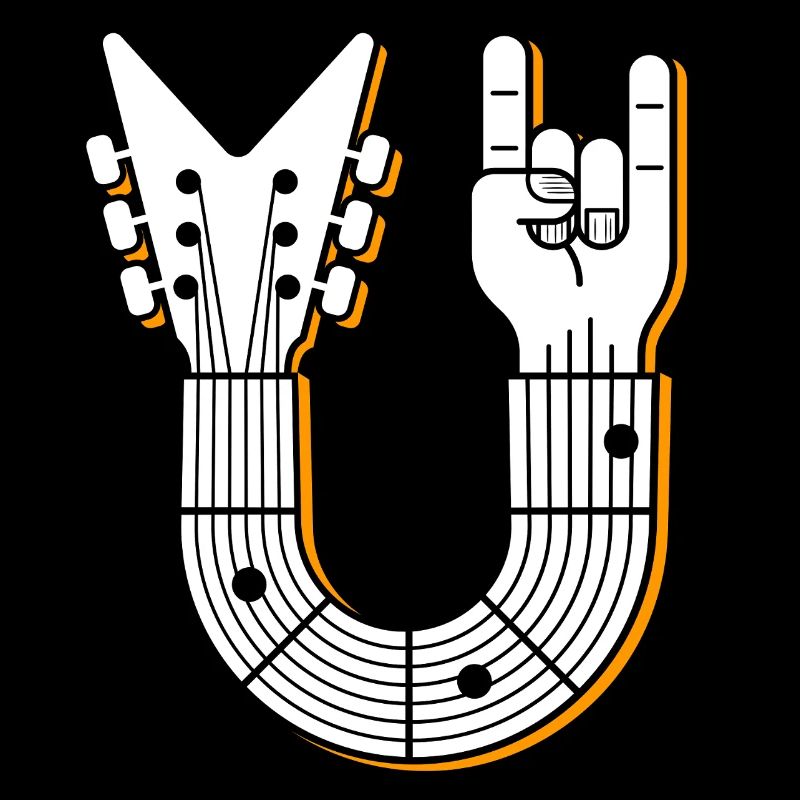 Rock Hand Guitar Emblem