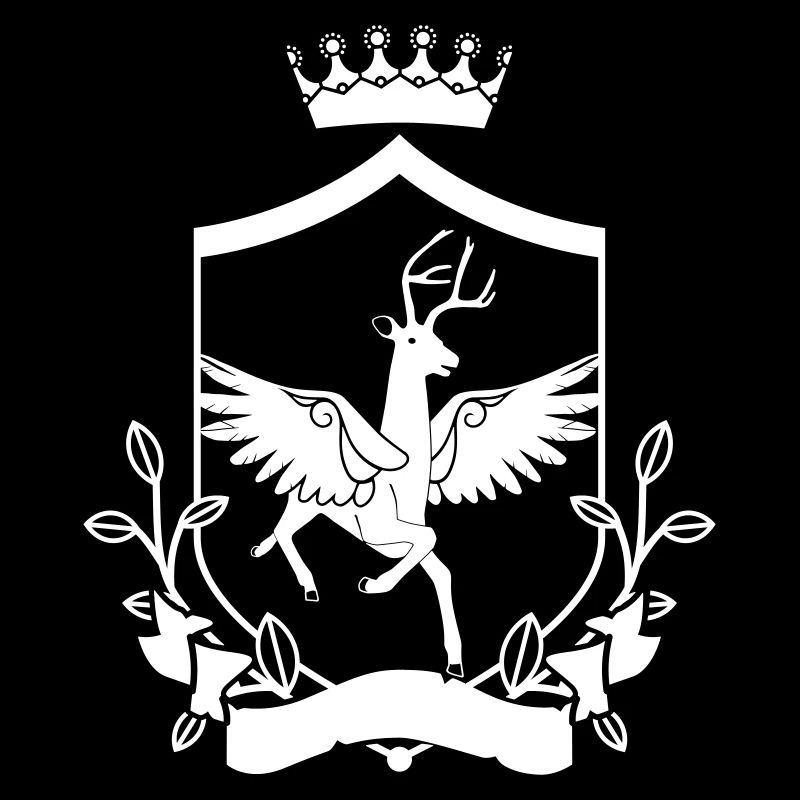 Winged deer – noble heraldic animal forest