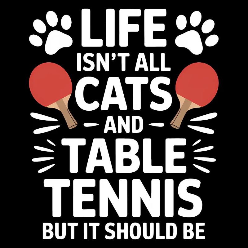 Dicton de tennis de table, blague de chat, cadeau de tennis de table