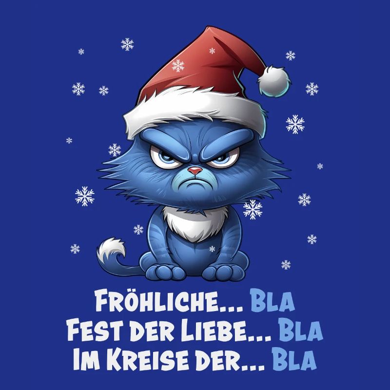 I Hate Christmas - Grumpy Blue Cat